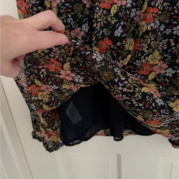 LOFT Floral Blouse - Black, Red, Yellow - Picture 3 of 8